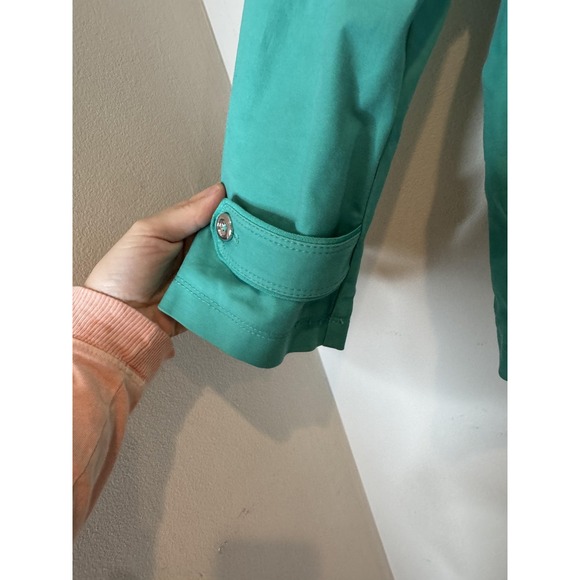 White House Black Market Jacket Womens 8 Teal Double Breasted‎ Peacoat Cotton - Picture 8 of 8